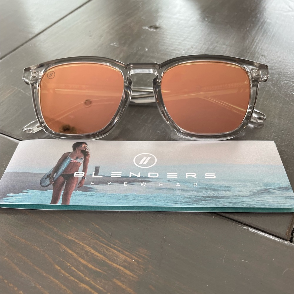 Womens Blenders Sunglasses (Clear frame with Rose Gold lenses).